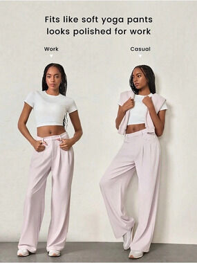 Wide-Leg Pants in Pink